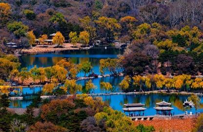 partial overview of the Chengde Mountain Resort's Lake Area in autumn