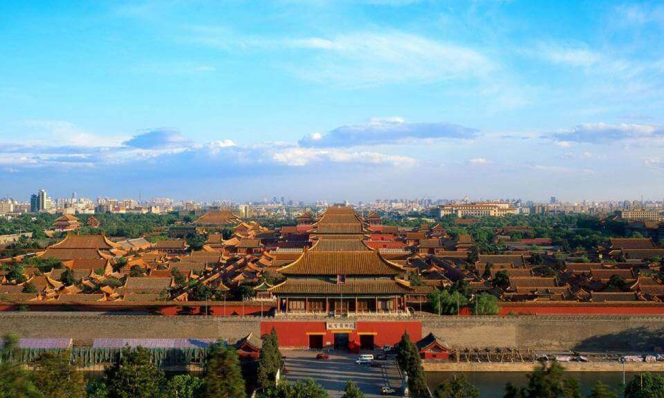view of a large part of Beijing's Forbidden City from Jingshan Hill