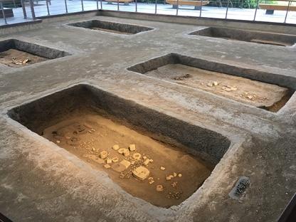 restored burial pits at the Fanshan Cemetery Exhibition area