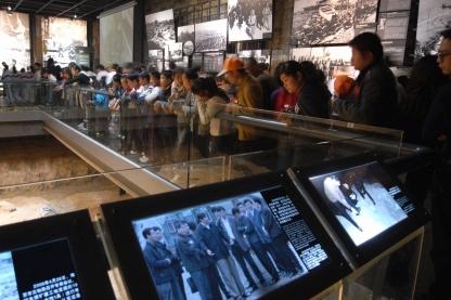 inside the exhibition hall for historical documents at the Nanjing Massacre Memorial Hall