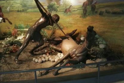 model exhibit of a prehistoric hunt at the Nihewan Museum