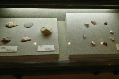 ancient stone tools on display at the Nihewan Museum