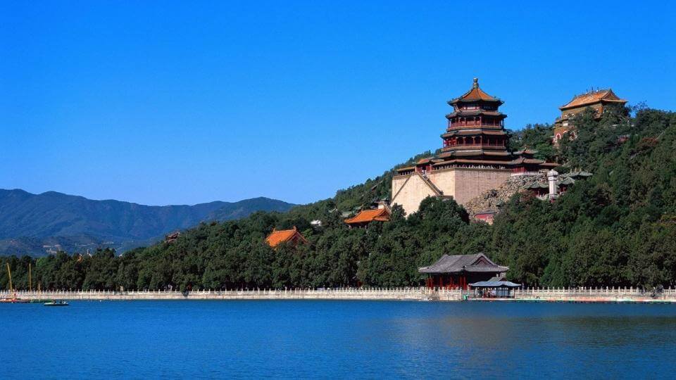 view of Kunming Lake and Longevity Hill at Beijing's new Summer Palace Yiheyuan