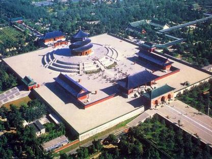 aerial view of the Altar of Prayer for Good Harvests at the Temple of Heaven in Beijing