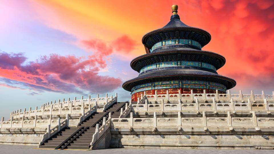 spectacular view of the Altar of Prayer for Good Harvests at the Temple of Heaven