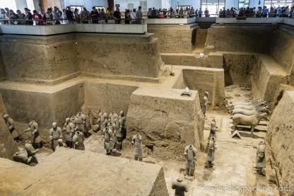 partial view of pit 3 at Emperor Qinshihuang's Mausoleum Site Museum