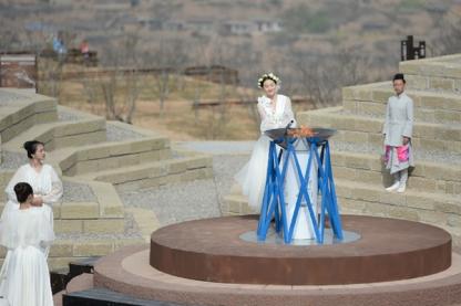 2019 National Youth Games torch lighting ceremony at the Xihoudu Historical Site
