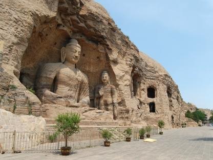 Buddha statues at a cave niche of the Yungang Grottoes near Datong