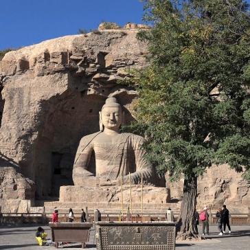 large Buddha statue at the Yungang Grottoes near Datong