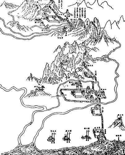 old illustration of a map of Shanhaiguan