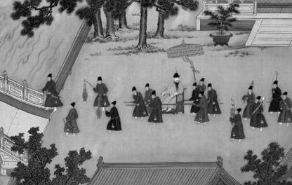 Ming Emperor Xuanzong with his imperial eunuchs
