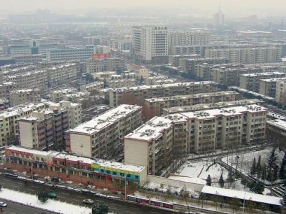 typical rows of apartment buildings in China, here in the city of Luoyang in Henan province
