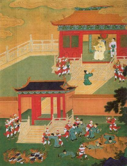 painting of the Burning of Books and the Burying of Scholars
