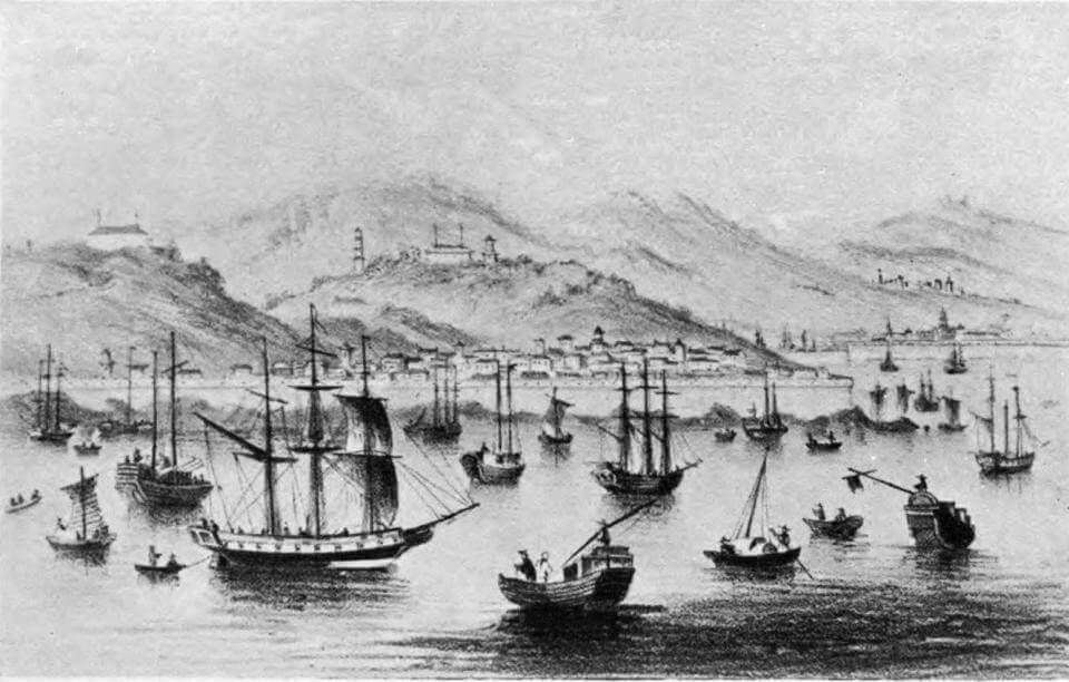 Amoy (today the city of Xiamen) shortly after opening the port to foreign trade