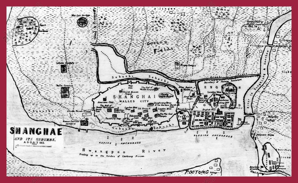 map of Shanghai in 1853