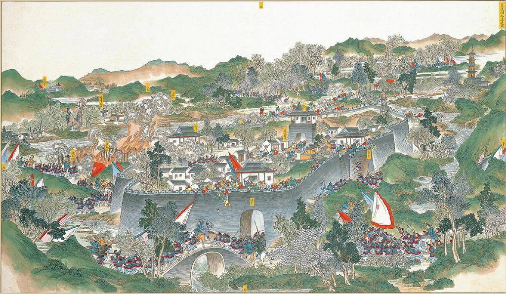 painting of the 1857 Battle of Tongcheng during the Taiping Rebellion