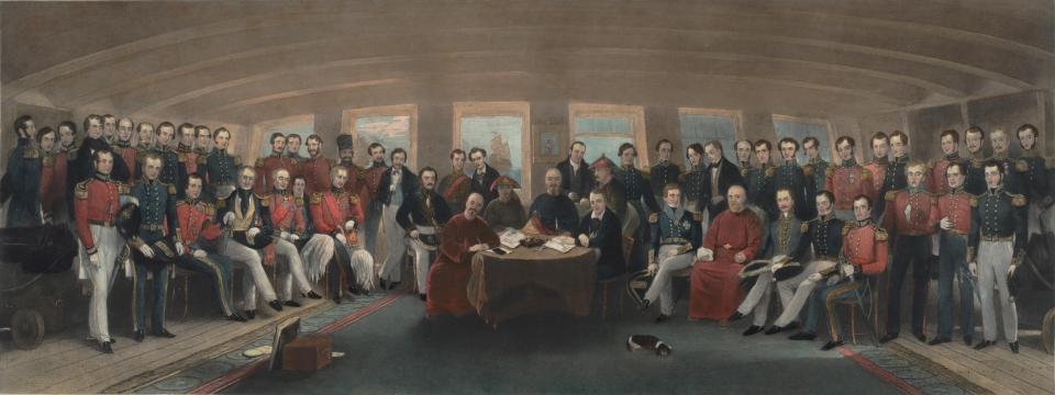 the signing and sealing of the Treaty of Nanjing