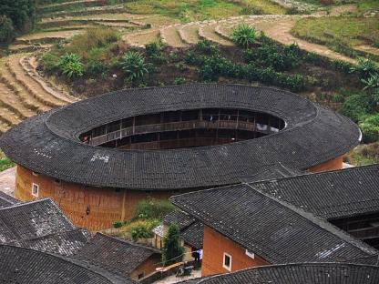 oval-shaped Tulou building