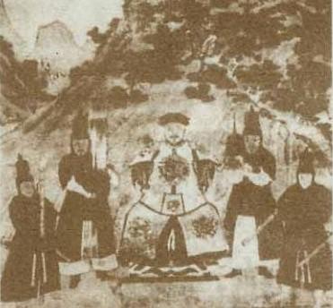 Wu Sangui (center), former Ming general and initiator of the Revolt of the three Feudatories