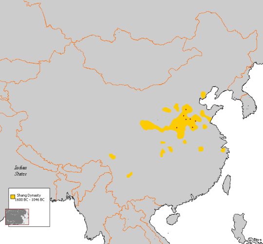 Location of the Shang dynasty state