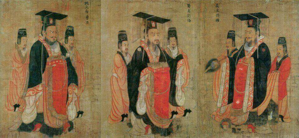 Left: Cao Pi, the Emperor of Wei Middle: Liu Bei, the Emperor of Shu Han Right: Sun Quan, the Emperor of Wu