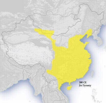 Map of the Jin dynasty state in AD 280