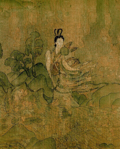 part of the Ode of the River Goddess painting by Gu Kaizhi