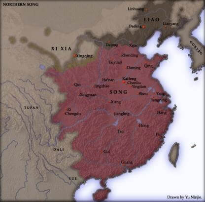 Map of the Song dynasty state during the Northern Song period in AD 1111