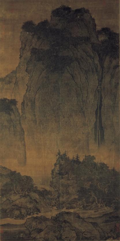 landscape painting Travellers among Mountains and Streams by Fan Kuan
