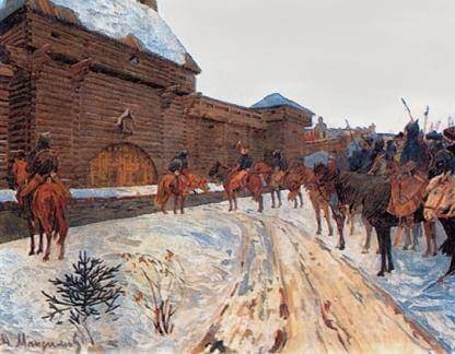 painting by Vassily Maximov (1844-1911) - Mongols at the Walls of Vladimir