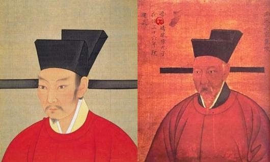 Left: Song Emperor Qinzong Right: Southern Song Emperor Gaozong