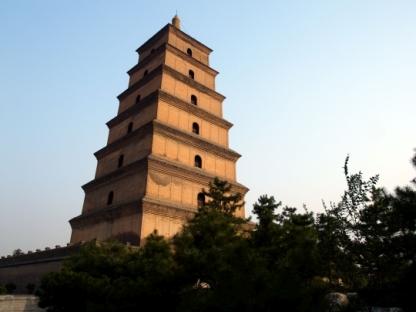 the Dayan Pagoda (Big Wild Goose Pagoda) in Xi'an, originally built during the Tang dynasty